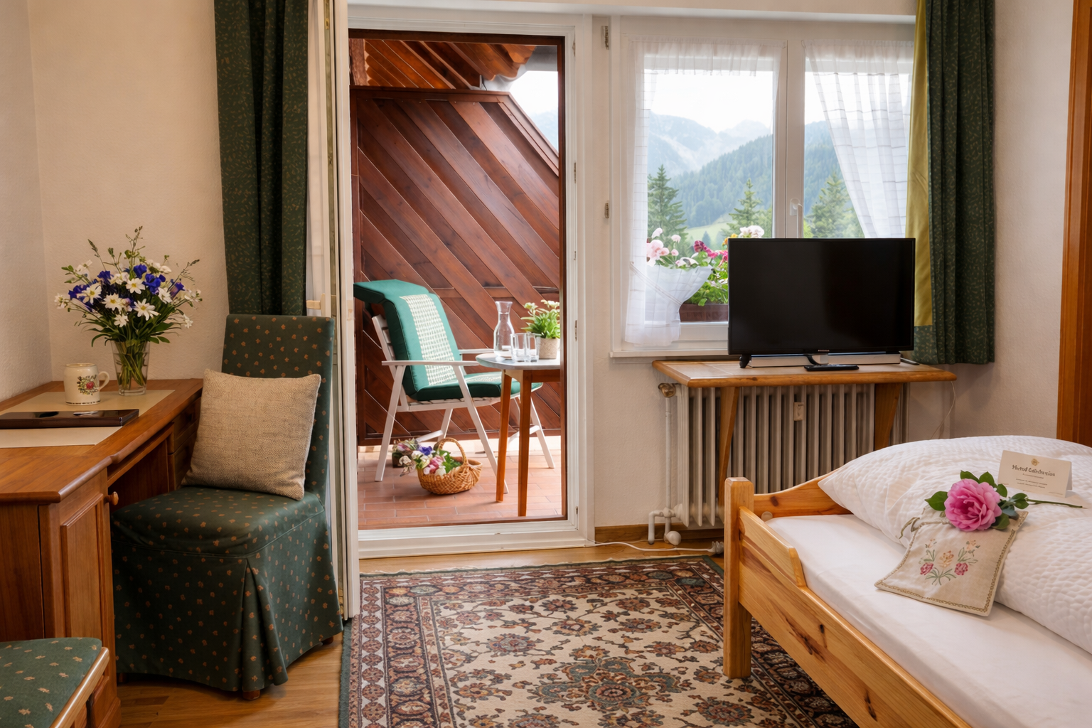 Einzelzimmer mit Balkon Ansicht 3